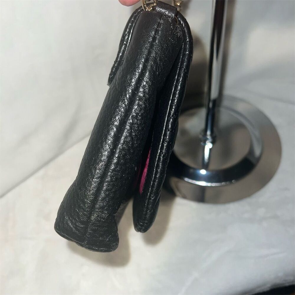 Kate Spade Black Quilted Leather Crossbody Bag Gold Chain Strap - Picture 4 of 12